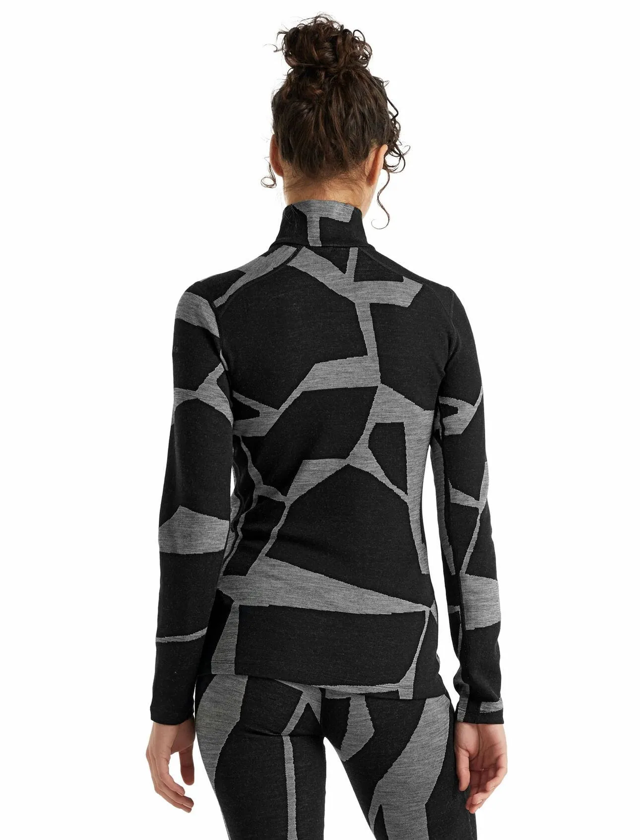 Ice Breaker Women's Merino 250 Vertex Long Sleeve1/2 Zip Thermal Top Fractured Landscapes