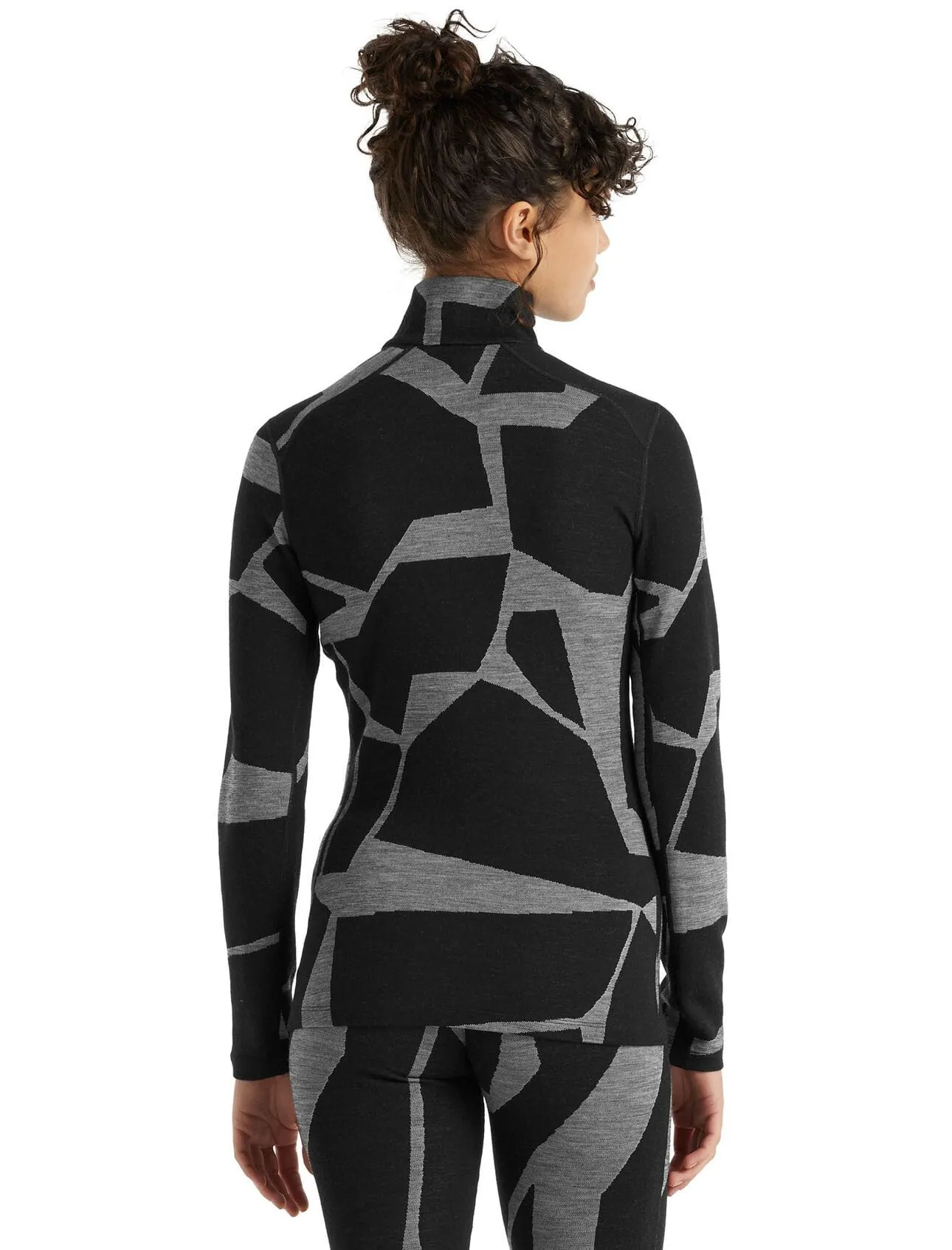 Ice Breaker Women's Merino 250 Vertex Long Sleeve1/2 Zip Thermal Top Fractured Landscapes