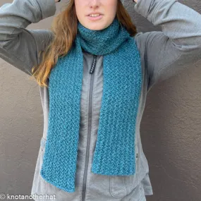 knot another hat: blue spruce scarf (.pdf download)