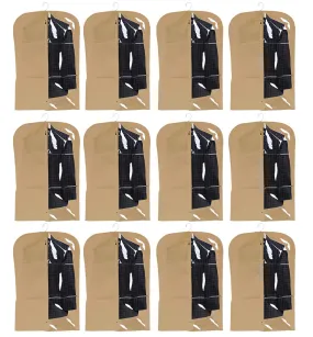 Kuber Industries Half Transparent 12 Pieces Non Woven Men's Coat Blazer Cover (Brown) - CTKTC030927 Kuber Industries Half Transparent 12 Pieces Non Woven Men's Coat Blazer Cover (Brown) - CTKTC030927