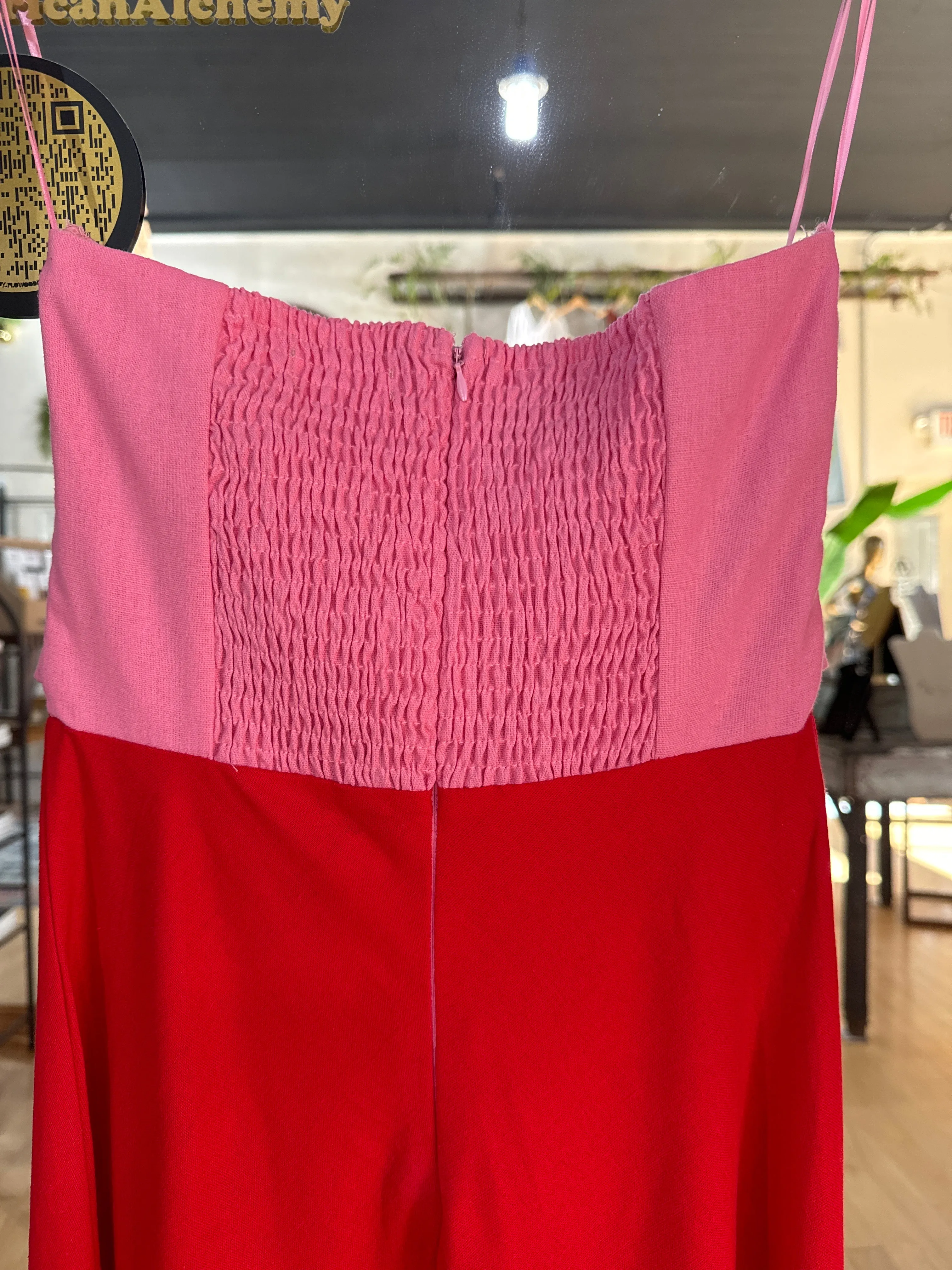 Lucca Strapless Pink and Red Dress Ks Boutique