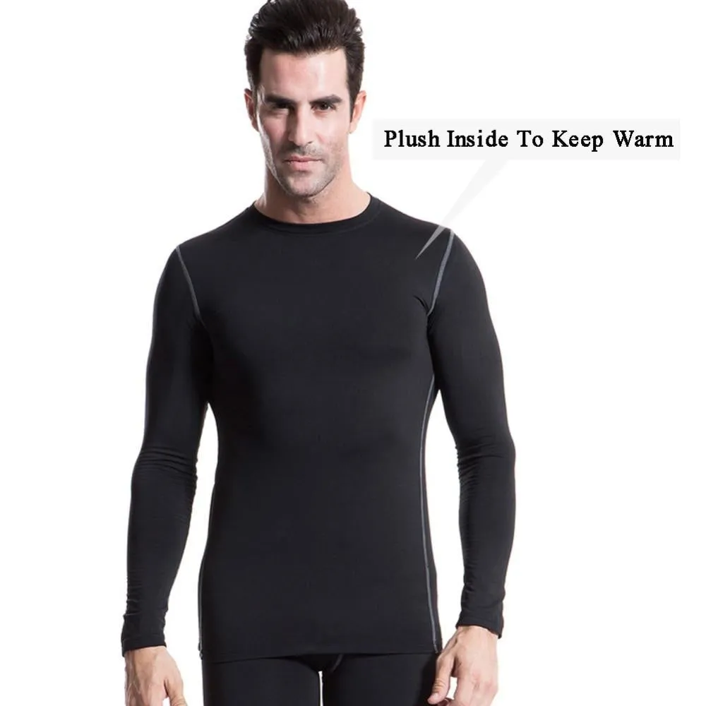 Men Plush Base Layer Long Sleeve Thermal T Shirt