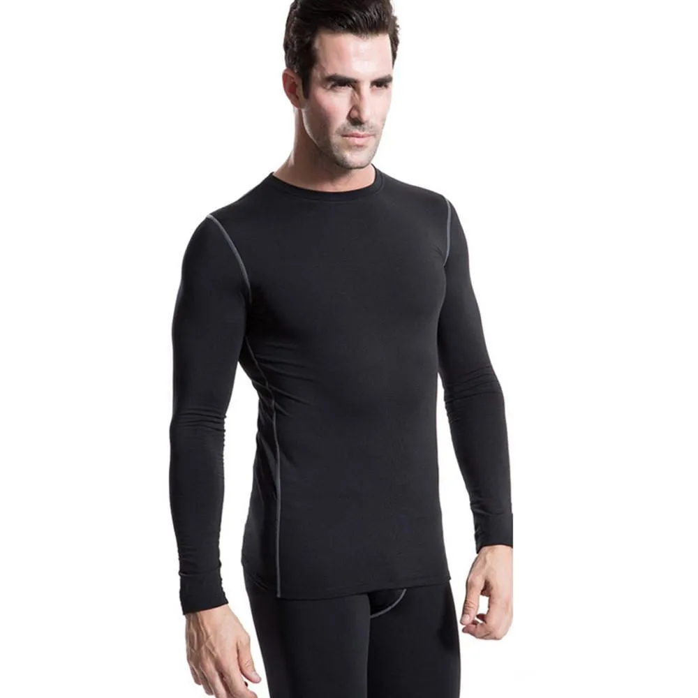 Men Plush Base Layer Long Sleeve Thermal T Shirt