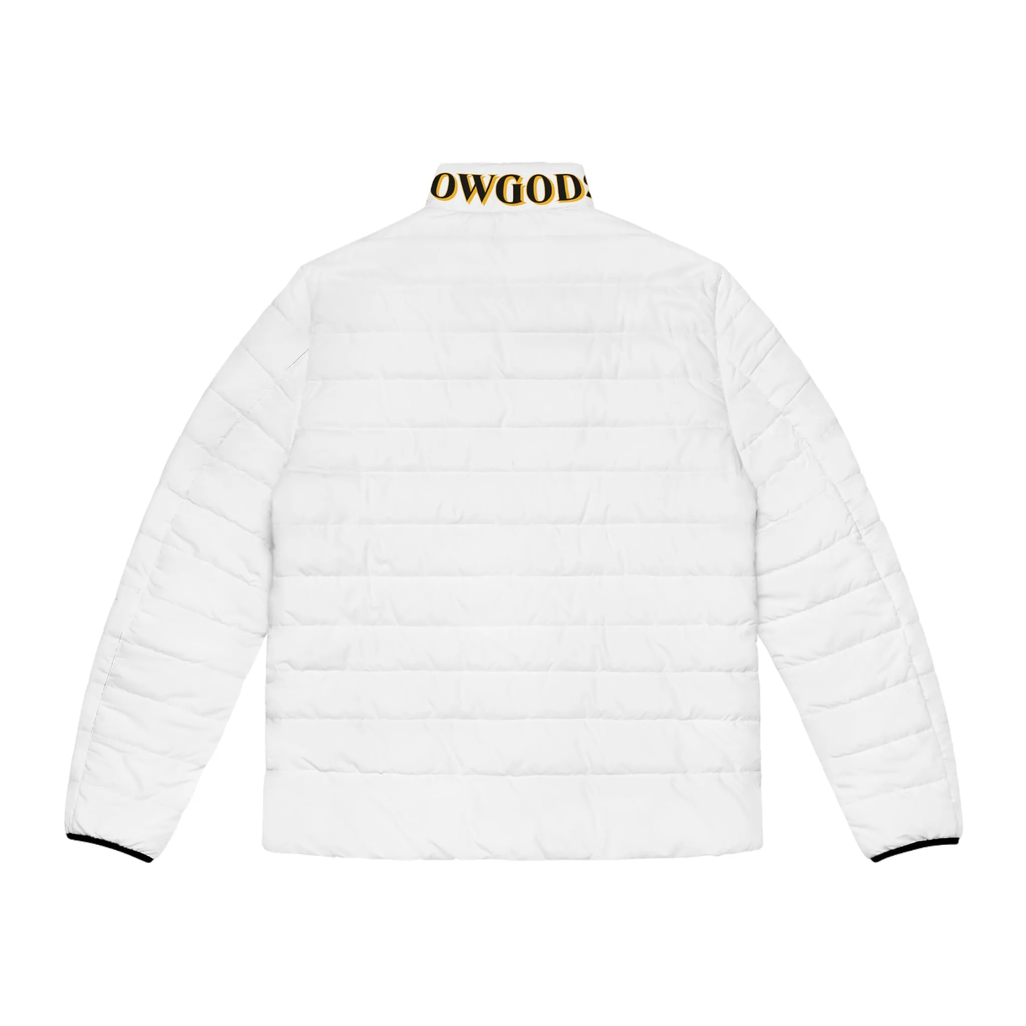Men's CROWGODSHI 2nd GEN Puffer Jacket, WHITE W/ GOLD LOGO