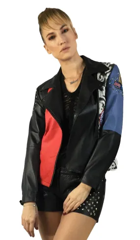 Metro Lamb Leather Woman Punk Jacket