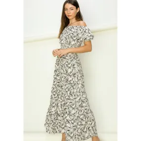 OVER IT OFF-SHOULDER CROP TOP AND MAXI SKIRT SET