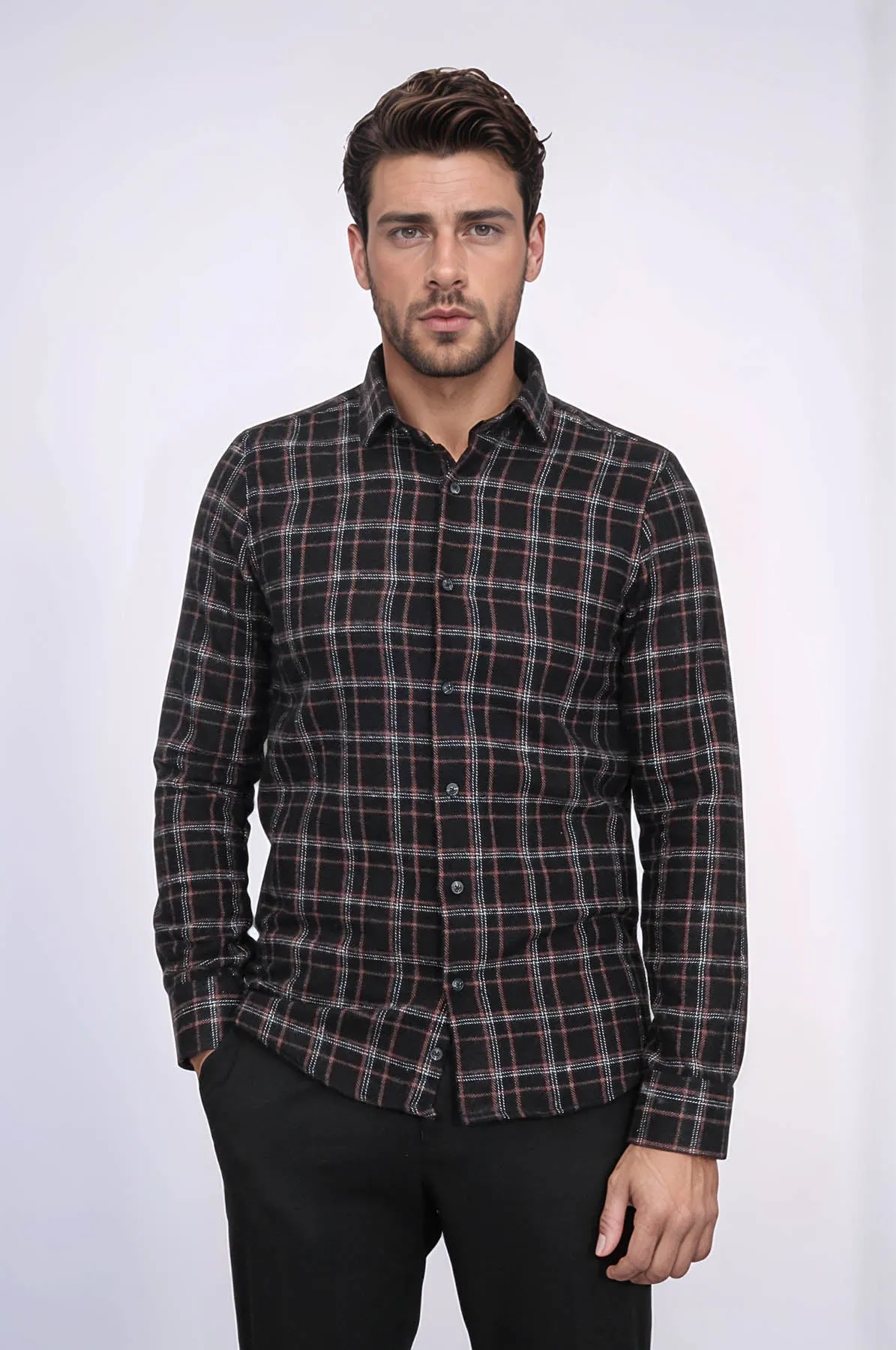 Plaid Black Men Lumberjack Shirt - Wessi