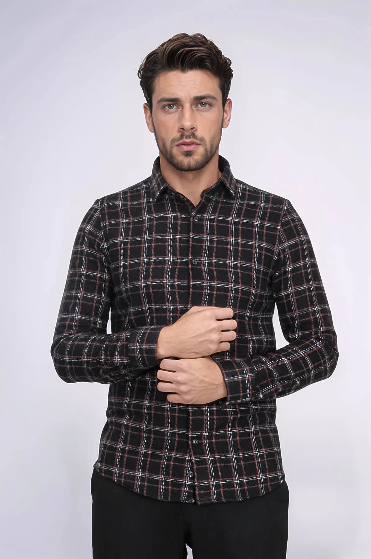 Plaid Black Men Lumberjack Shirt - Wessi