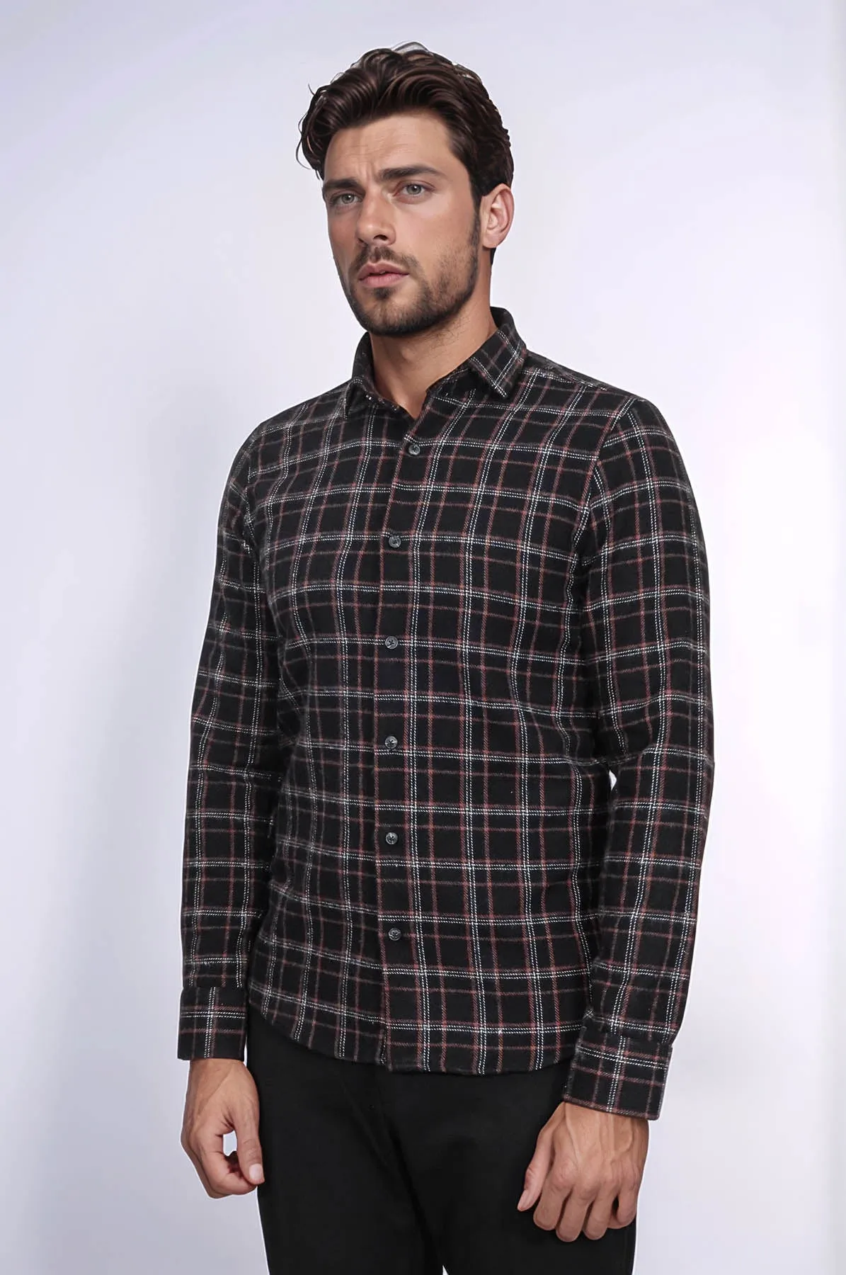 Plaid Black Men Lumberjack Shirt - Wessi
