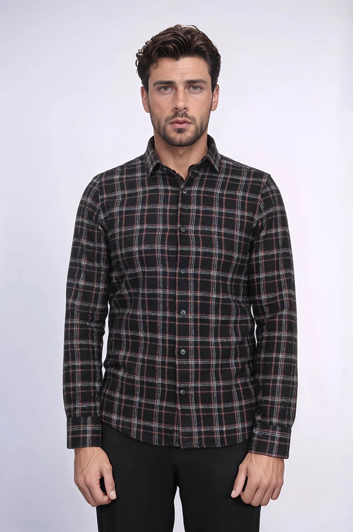 Plaid Black Men Lumberjack Shirt - Wessi