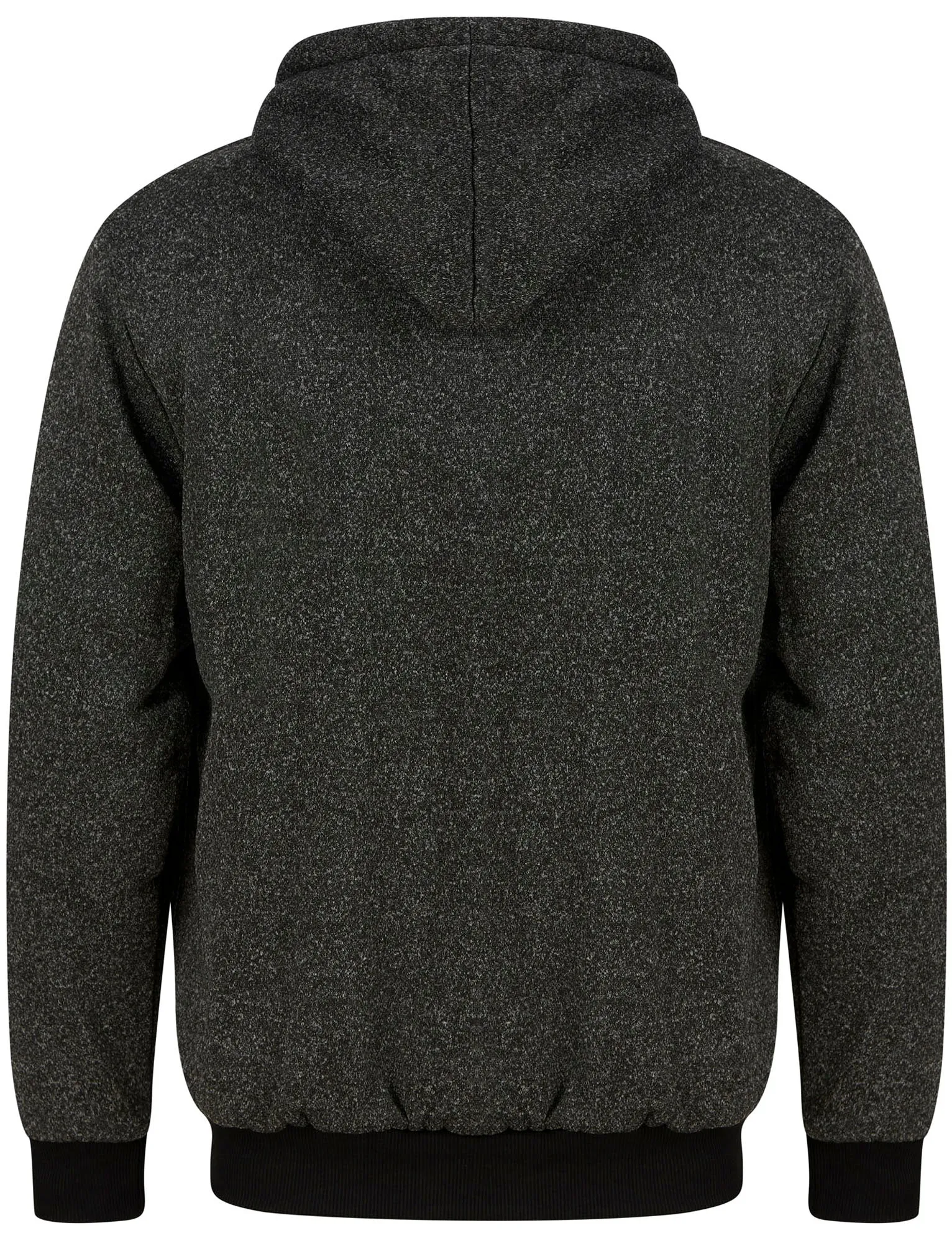 Prescott Chunky Zip Through Hoodie With Borg Lining In Jet Black
