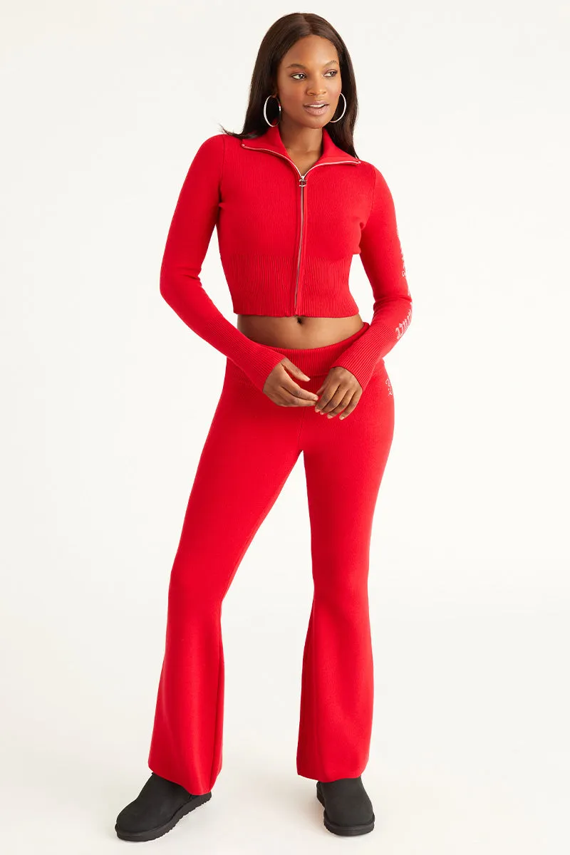 Side Bling Knit Cropped Jacket