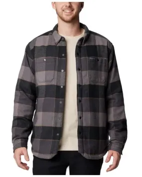 Snap Front Sherpa Shirt Jacket Black
