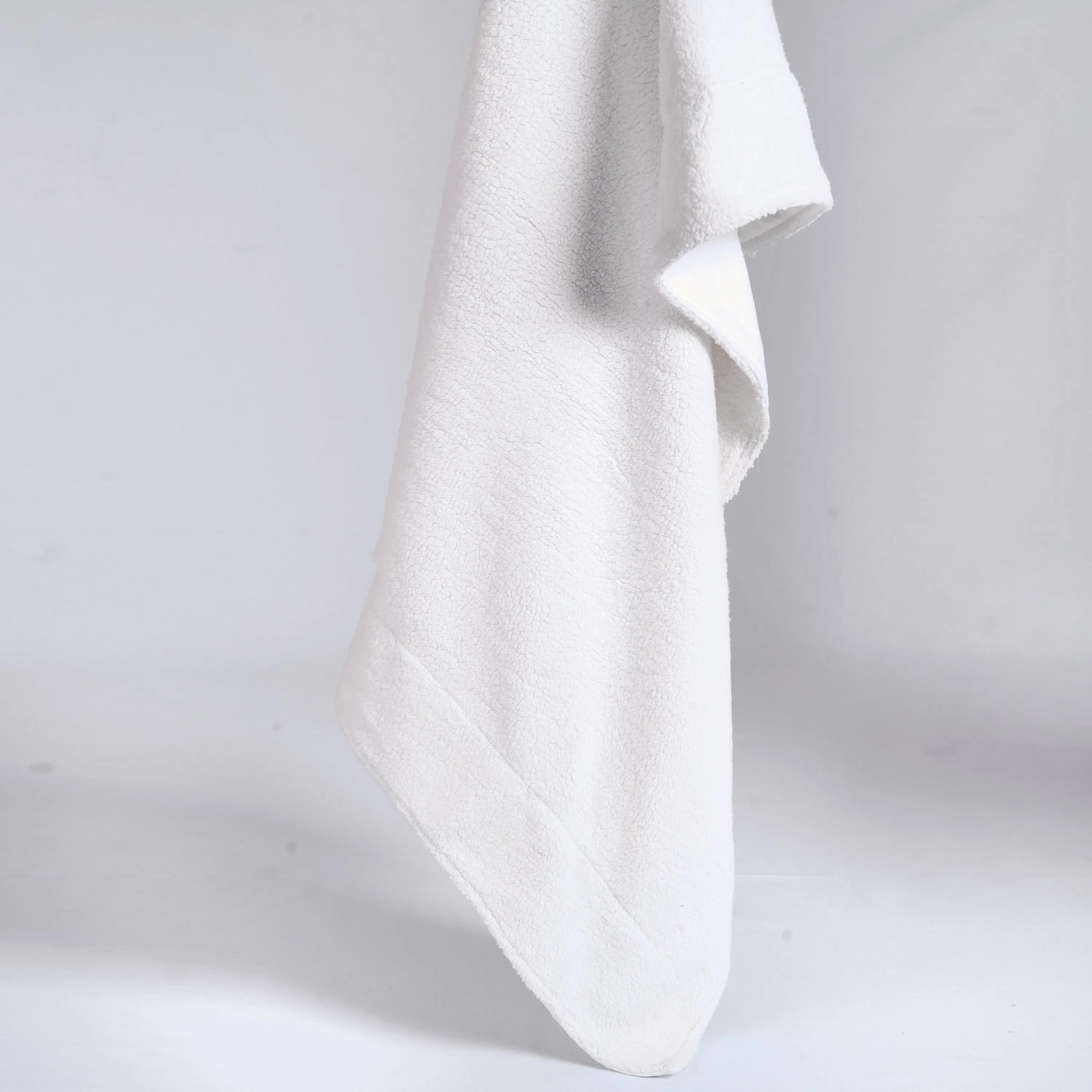 Snow white colour PARKA faux fur Throw blanket, 50X60 inches