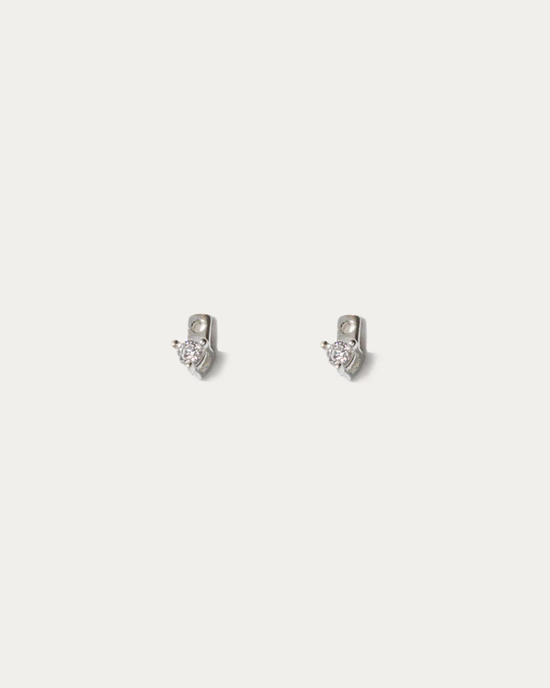 Solitaire Ear Jackets - Silver
