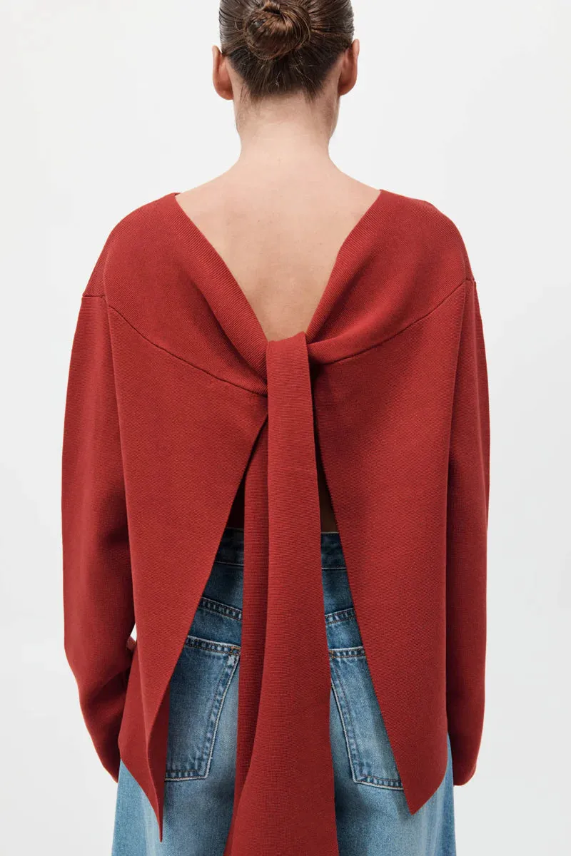 St Agni Milano Knit Scarf Jumper Rosso
