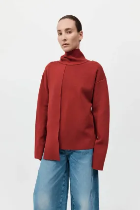 St Agni Milano Knit Scarf Jumper Rosso