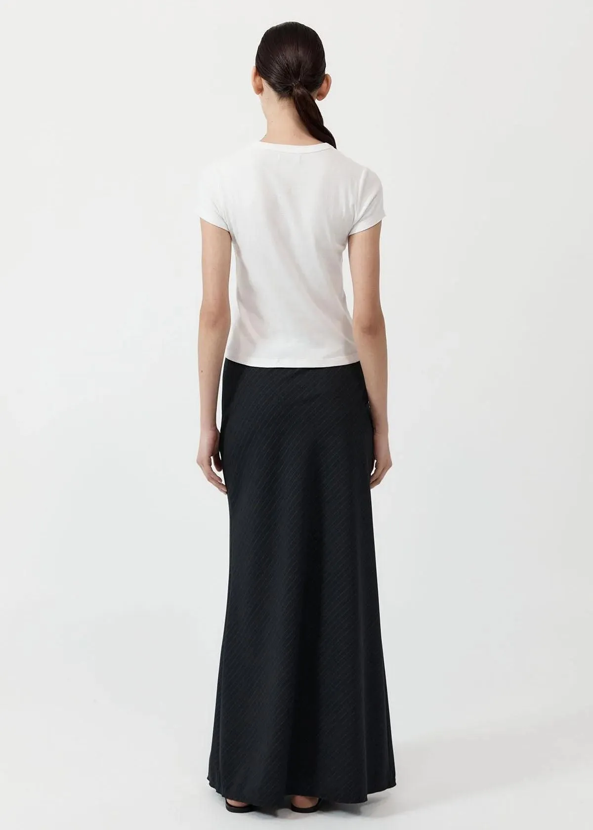 ST. AGNI Pinstripe Maxi Skirt - Black