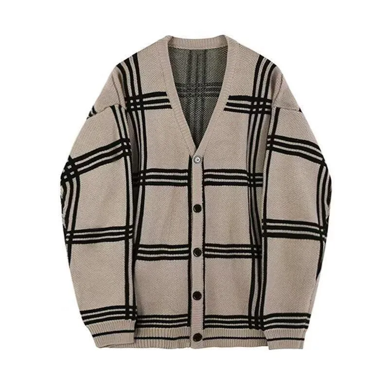 Striped Knitted Retro Men's Cardigan Coat – Timeless Casual Elegance
