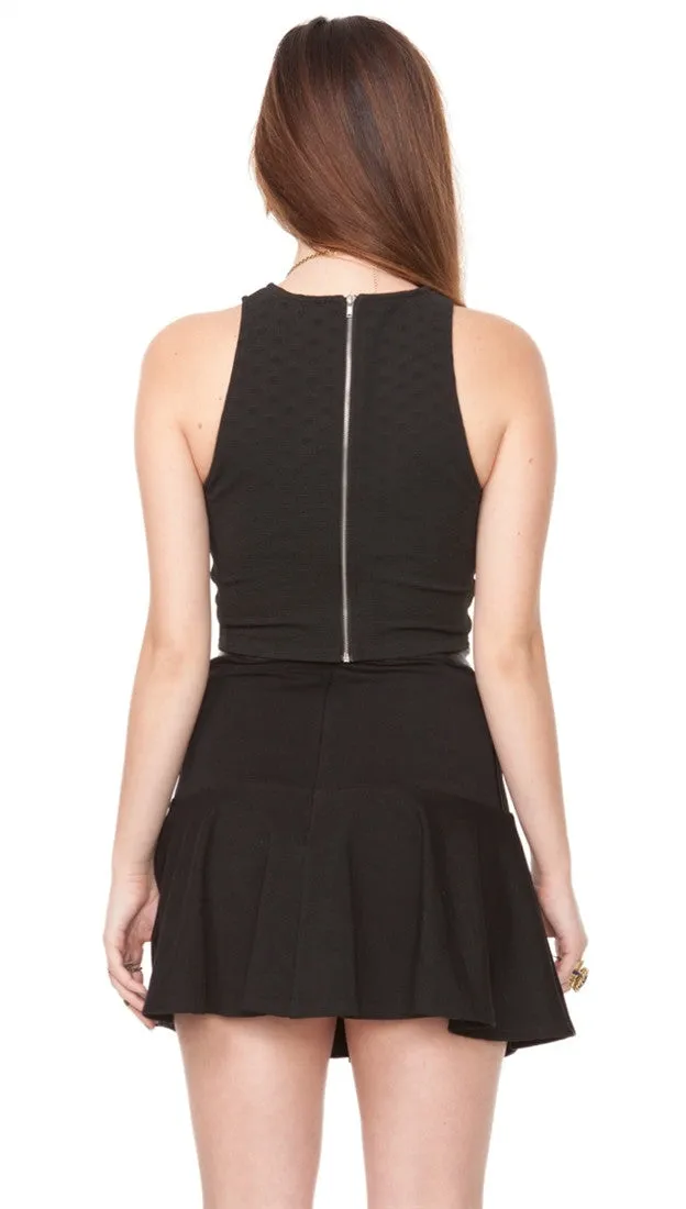 Sugar Lips Block Tweed Crop Top