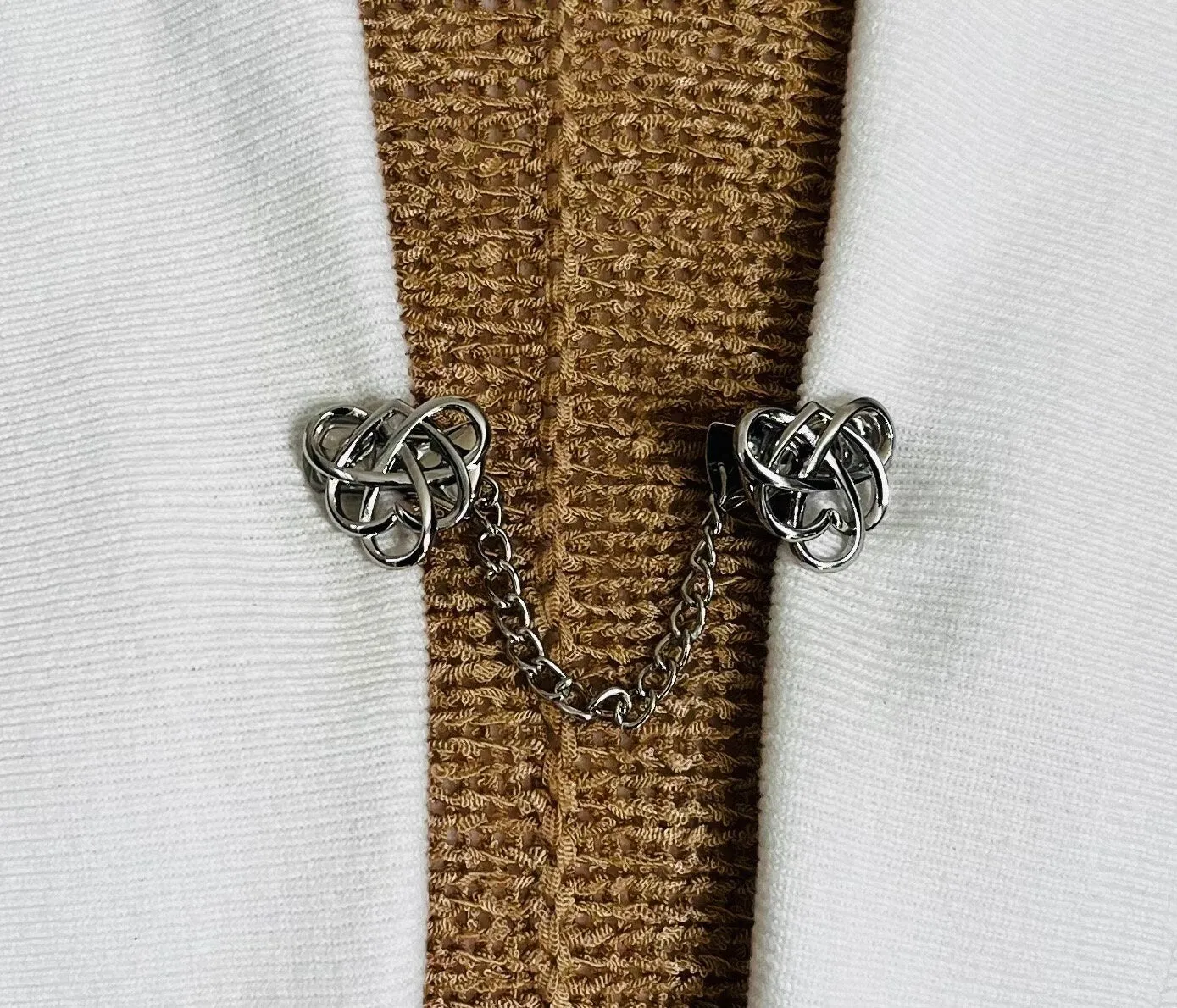 Sweater Clips Celtic Knot Cardigan Clip Heart Sweater Clip for Cloak Clips Infinity Wedding Jewelry Gift for mom Gift for Her