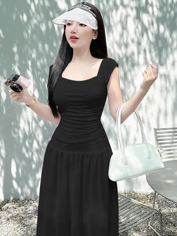 TastyHottie - Black Scoop Neck Bodycon Maxi Dress