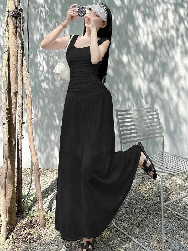 TastyHottie - Black Scoop Neck Bodycon Maxi Dress