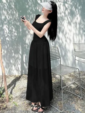 TastyHottie - Black Scoop Neck Bodycon Maxi Dress