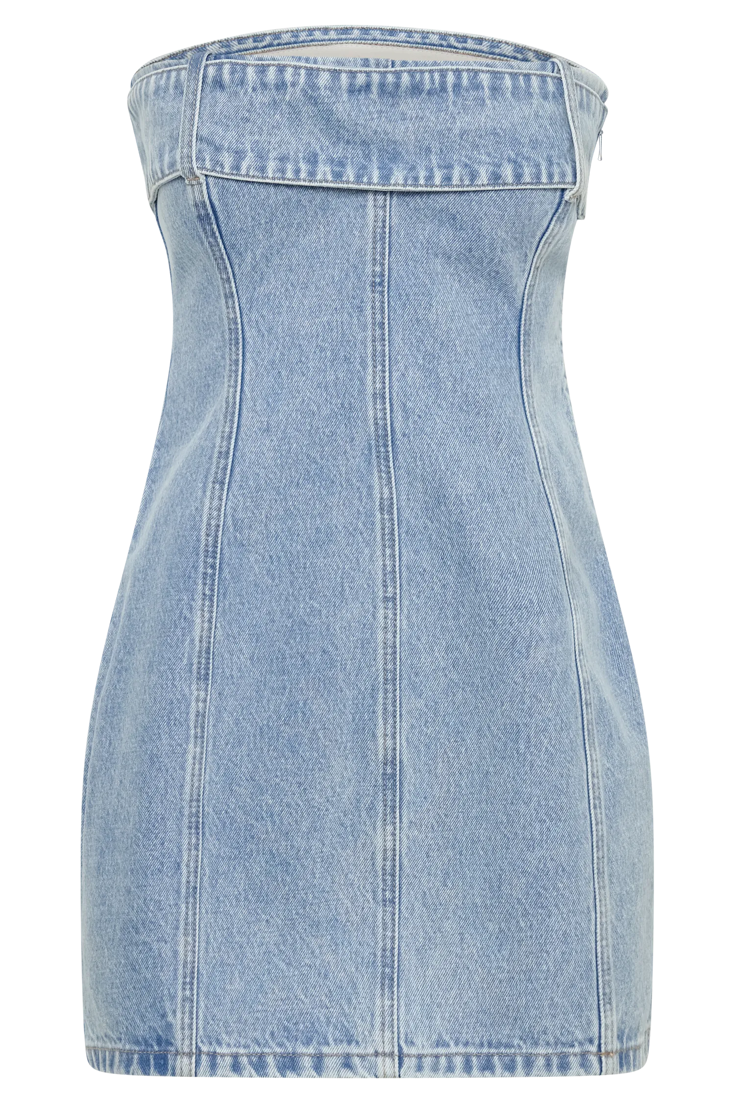 Teddi Denim Mini Dress - Mid Blue