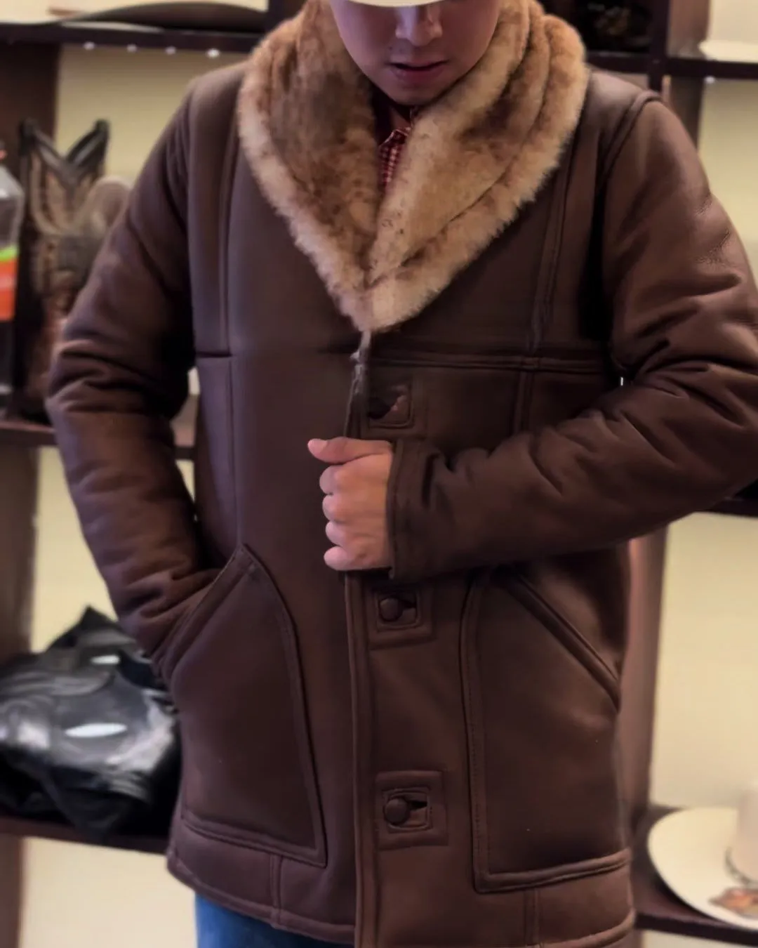 Winter premium cashmere cowboy jacket