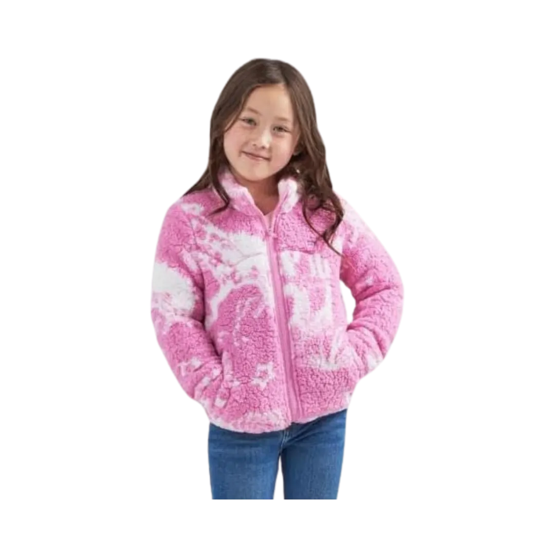 Wrangler x Barbie Girl's Western Pink Sherpa Jacket